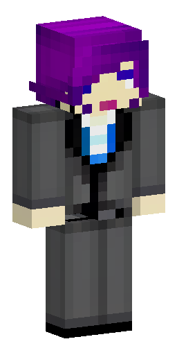 Скин Майнкрафт: Сделай длина волосы . Добавь ещё фиолетовый цвет и костюм пиджак и…