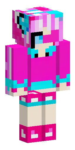 Скин Майнкрафт: She has turquoise eyes with star-shaped pupils and fangs. Her brigh…