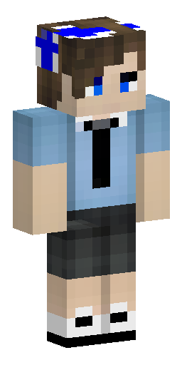 Скин Майнкрафт: Скин Minecraft с коричневыми волосами, белым лицом, чёрными глазами…