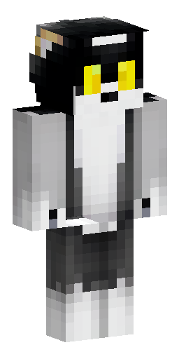 Скин Майнкрафт: Скин Minecraft в стиле пиксель-арт. Пушистый черно-белый кот породы…
