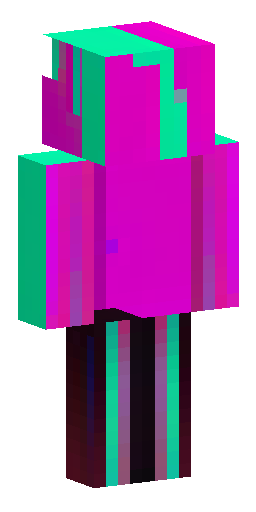 Split-color design: the left side is neon purple and magenta, the r… Скин Майнкрафт: Split-color design: the left side is neon purple and magenta, the r…