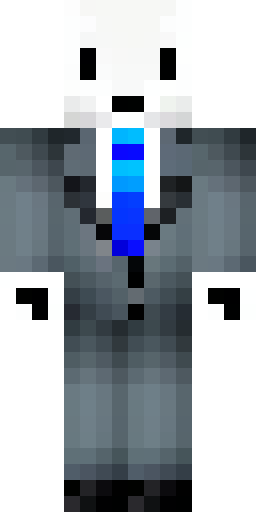 Скин Майнкрафт: Стильный скин для Minecraft: антропоморфный белый лис в строгом тём…