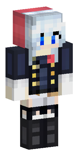 Скин Майнкрафт: White hair girl wearing a black military uniform with a skirt and b…
