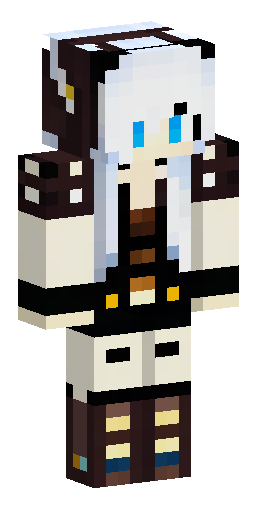 Скин Майнкрафт: White hair steampunk girl with black or brown clothes with blue eye…