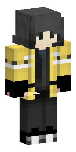желтый деловой пиджак, черные перчатки без пальцев, черные брюки и… Скин Майнкрафт: желтый деловой пиджак, черные перчатки без пальцев, черные брюки и…