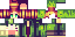 Развёртка скина Майнкрафт: a young herbalist with short yellow-brown hair wearing a crown and a…