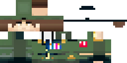 Развёртка скина Майнкрафт: A guy. Dark green military uniform. No hat. Brown voluminous hair. A…