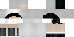 Развёртка скина Майнкрафт: Minimalistic white character with black gloves and and black bandage…