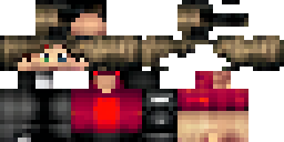 Развёртка скина Майнкрафт: Create a Minecraft character skin featuring a red T-shirt and black…