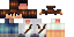 Развёртка скина Майнкрафт: A boy with brown hair, wearing a white T-shirt with a pickaxe design…