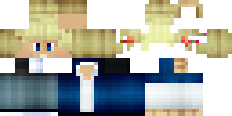 Развёртка скина Майнкрафт: blonde guy in white shirt with blue jacket, black pants with white…