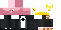 Развёртка скина Майнкрафт: A rude piglin in a black tuxedo with golden brass knuckles