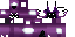 Развёртка скина Майнкрафт: Mad monster look, completely dark purple and black skin, glowing…