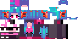 Развёртка скина Майнкрафт: Девушка демон с маской на лице